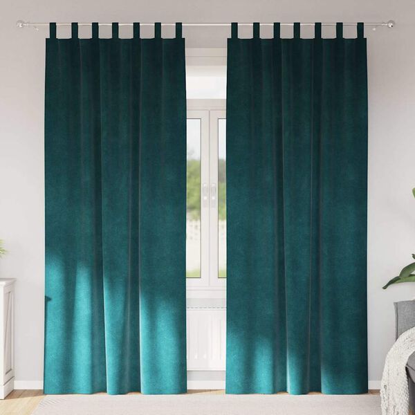 vidaXL Tende oscuranti 2 pcs Verde Scuro 140 x 260 cm Velluto