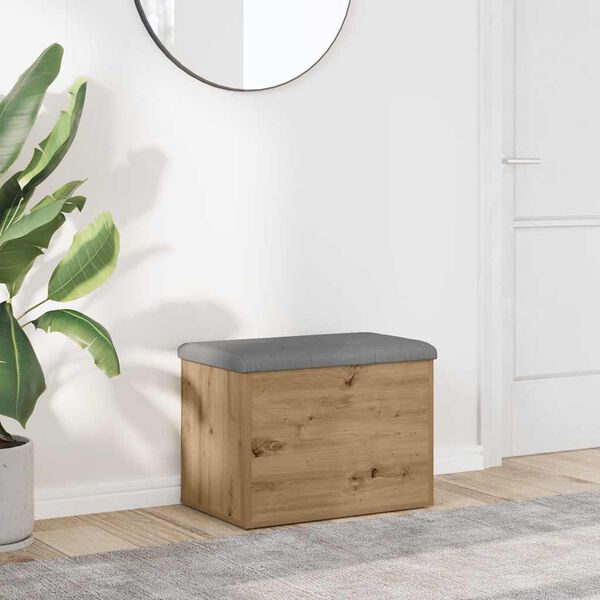 vidaXL Panca Portaoggetti Rovere Artigianale 62x42x45 cm in Truciolato