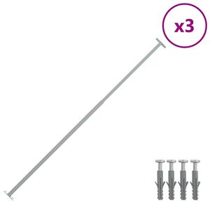 vidaXL Barre di Sicurezza per Finestra Regolabili 3 pz 710-1200 mm