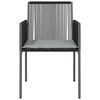 vidaXL Sedie Giardino con Cuscini 6 pz Nere 54x60,5x83,5 cm Polyrattan