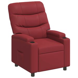 vidaXL Poltrona reclinabile Rosso Vino 75 x 93 x 102 cm Tessuto