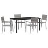 vidaXL Set da Pranzo per Giardino con cuscino 5 pcs Grigio polyrattan