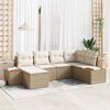 vidaXL Set Divano da Giardino con cuscino 6 pcs Beige polyrattan