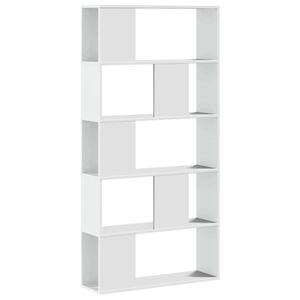 vidaXL Libreria 5 Ripiani Bianca 80,5x23,5x162,5cm Legno Multistrato