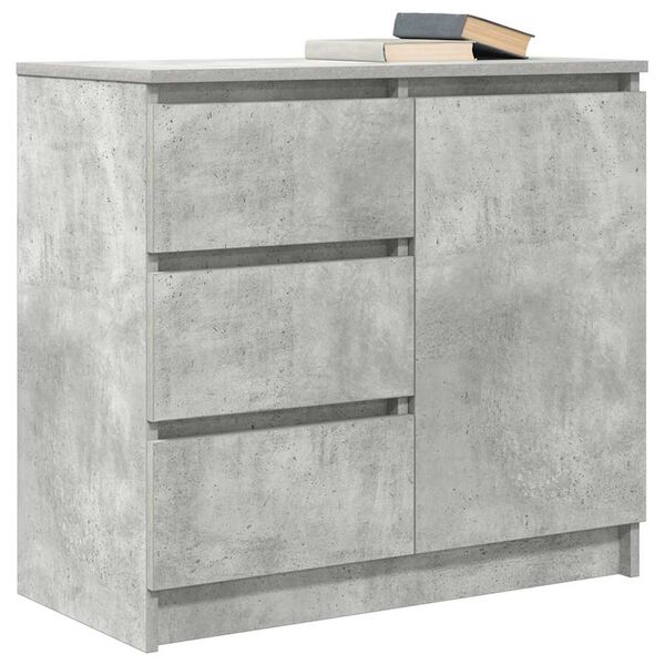 vidaXL Credenza con Cassetto Grigio Cemento 71x35x65 cm in Truciolato