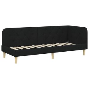 vidaXL Cornice del letto ad angolo Nero 80 x 200 cm Tessuto