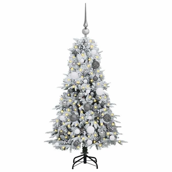 vidaXL Albero di Natale Artificiale con Rami Pieghevoli Bianco 120 cm