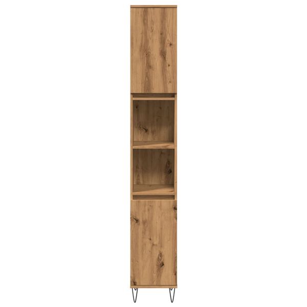 vidaXL Armadietto Bagno Rovere 30x30x190 cm Legno Multistrato