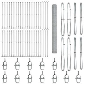 vidaXL Palo della recinzione Argento