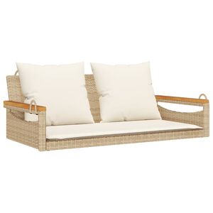 vidaXL Panchina a Dondolo con Cuscini Beige 109x62x40 cm in Polyrattan