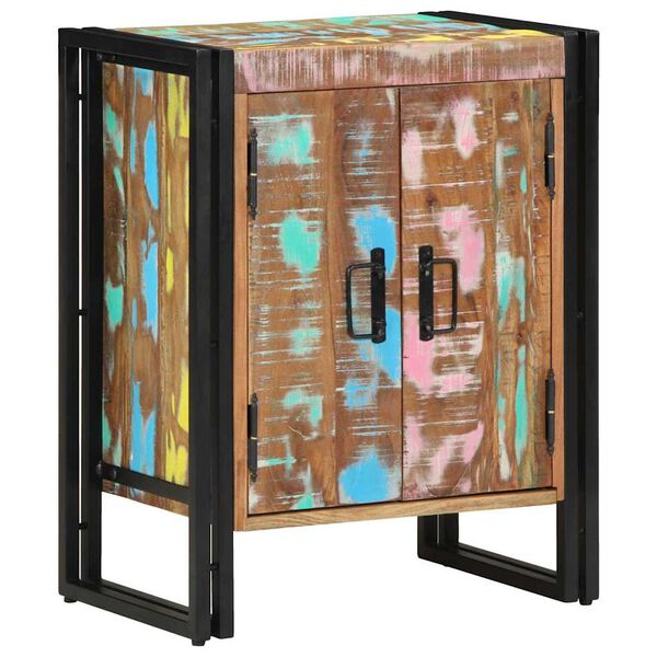 vidaXL Armadio per Scarpe con porta Nero Legno massello di recupero