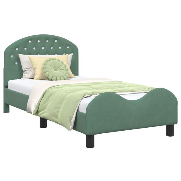 vidaXL Struttura letto bambini con testata Verde Mare 80 x 160 cm