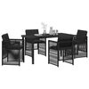 vidaXL Set da Pranzo per Giardino 5 pcs Nero Poly Rattan