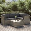 vidaXL Set Divani da Giardino 5 pz con Cuscini in Polyrattan Grigio