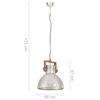 vidaXL Lampada a Sospensione Industriale 25 W Argento Rotonda 40cm E27