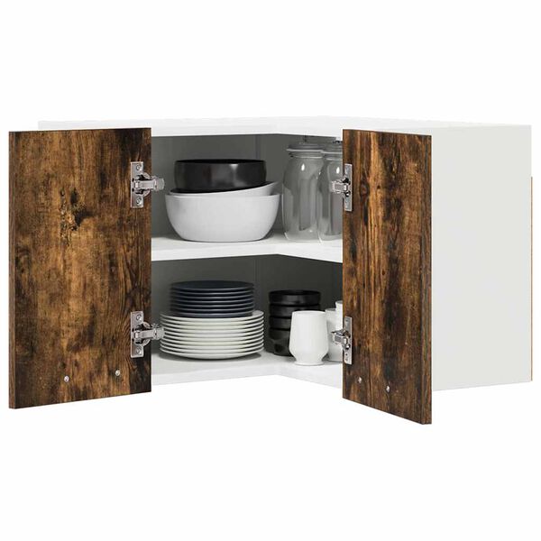 vidaXL Armadio pensile Rovere Affumicato e Bianco 57 x 57 x 40 cm