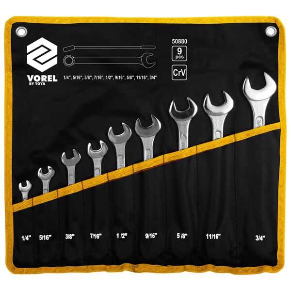 VOREL Set Chiavi Combinate 9 pz 6-19 mm