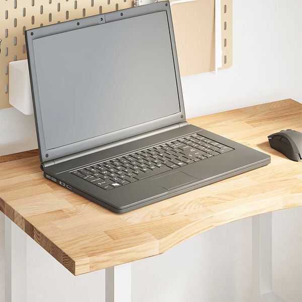 vidaXL Piano Scrivania 80x60x2,5 cm Rovere Massello Non Trattato