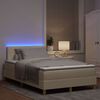 vidaXL Letto a Sorgente LED con materasso Crema 120 x 190 cm Tessuto