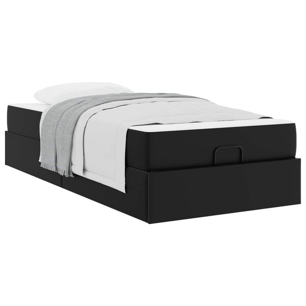 vidaXL Struttura letto con materasso con materasso 2 pcs Nero PVC