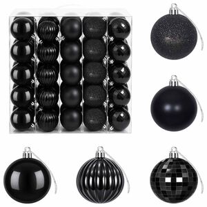 vidaXL Set di Palline di Natale 75 pz Nero 6 cm Polistirolo