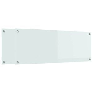vidaXL Schienale da cucina 2 pz Bianco 110 x 40 cm vetro temperato