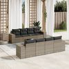 vidaXL Set Divano da Giardino 9 pz con Cuscini Grigio in Polyrattan