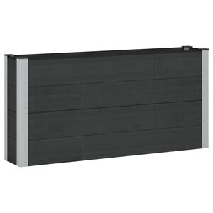 vidaXL Letto rialzato da giardino Nero 150 x 30 x 72 cm