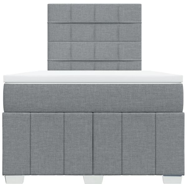 vidaXL Giroletto a Molle con Materasso Grigio Chiaro 120x190cm Tessuto