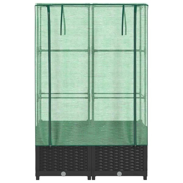 vidaXL Letto Rialzato con Copertura Serra Effetto Rattan 80x40x138 cm