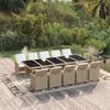 vidaXL Set da Pranzo da Giardino 11 pz con Cuscini in Polyrattan Beige