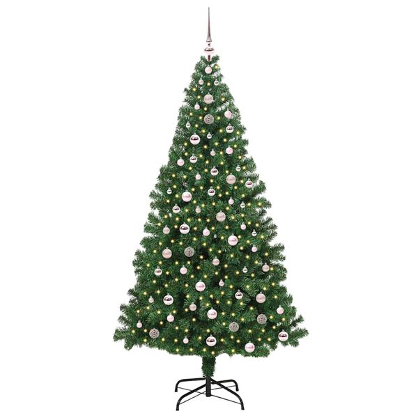 vidaXL Albero di Natale artificiale con 300 LED Verde 240 cm
