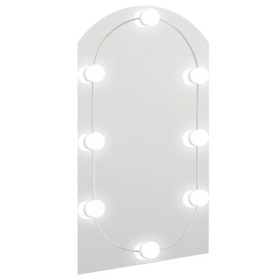 vidaXL Specchio con Luci LED 70x40 cm Forma ad Arco in Vetro