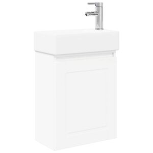 vidaXL Mobile bagno con rubinetto Bianco 45,5 x 22,5 x 84 cm