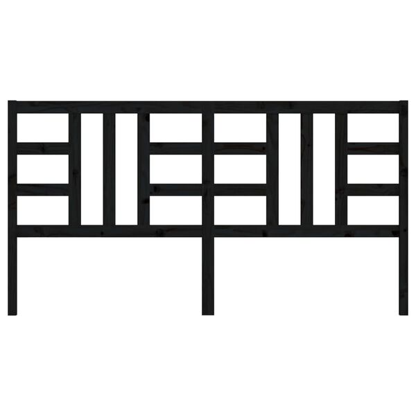 vidaXL Testiera per Letto Nera 186x4x100 cm in Legno Massello di Pino