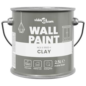 vidaXL Pittura murale Grigio 2,5 L Stampa da parete