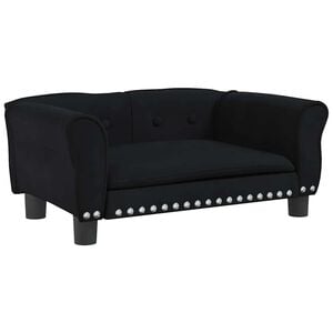 vidaXL Lettino per Cani Nero 70x45x30 cm in Velluto