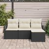 vidaXL Set di divani con cuscino 4 pcs Nero polyrattan
