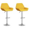 vidaXL Sgabelli da Bar 2 pz Giallo Senape in Tessuto