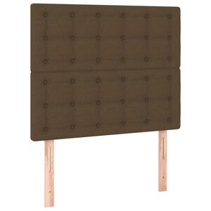 vidaXL Testiera Marrone Scuro 80x5x118/128 cm Tessuto
