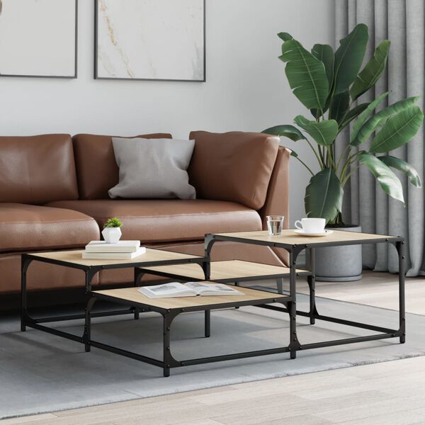 vidaXL Tavolino Salotto Rovere Sonoma 107x107x40 cm Legno Multistrato