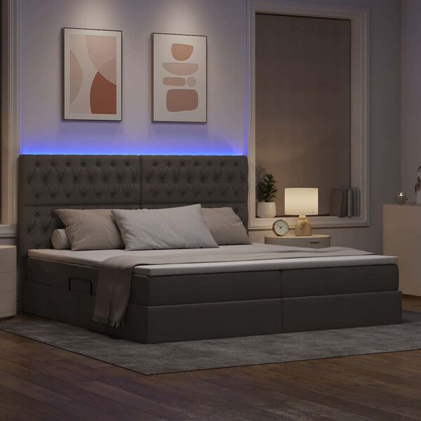 vidaXL Letto con contenitore e LED Talpa 200 x 200 cm Poliestere