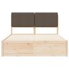 vidaXL Letto con Testiera Rivestita Talpa 135 x 190 cm Pino massello