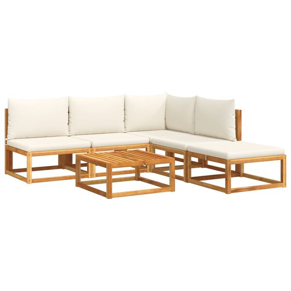 vidaXL Set di divani da giardino 6 pezzi con cuscini in legno di acacia e rattan