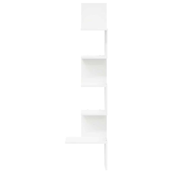 vidaXL Scaffale Angolare Muro Bianco 32x32x127,5 cm Legno Multistrato
