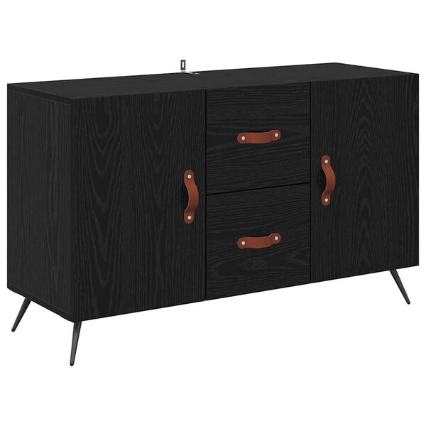 vidaXL Credenza Rovere Nero 100 x 36 x 60 cm Legno multistrato