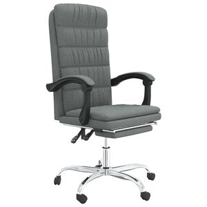 vidaXL Poltrona da Ufficio Reclinabile Grigio Scuro in Tessuto