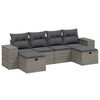 vidaXL Set Divano da Giardino 6 pz con Cuscini Grigio in Polyrattan