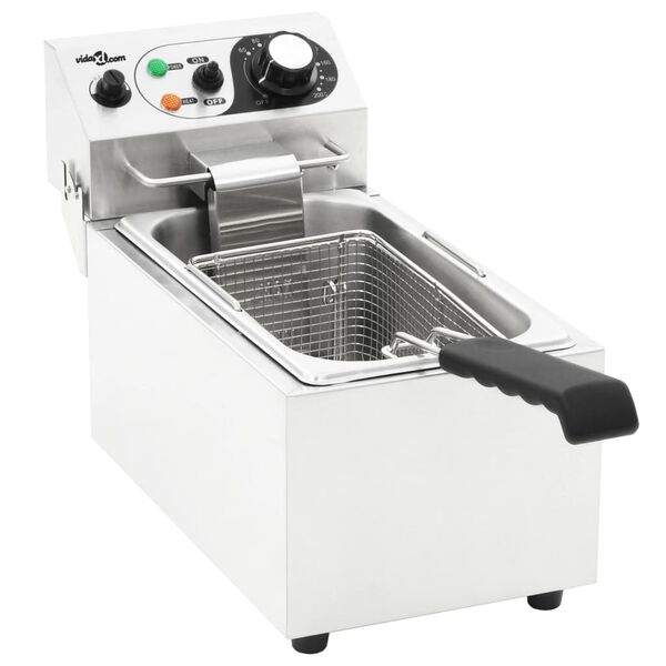 vidaXL Friggitrice Elettrica in Acciaio Inossidabile 6 L 2000 W