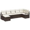 vidaXL Set di divani 7 pz Marrone e Crema polyrattan